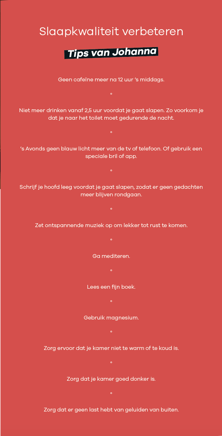 Slaapschema met tips voor een betere nachtrust